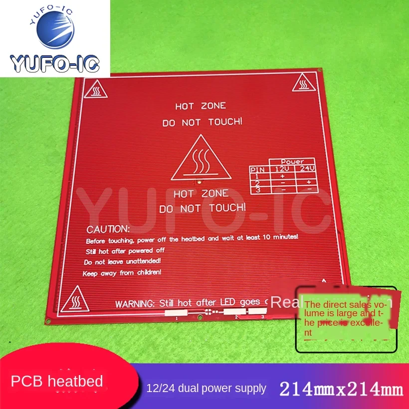 

Бесплатная доставка, 3 шт., печатная плата для 3D-принтера, нагревательная платформа Mk2b 12/24, двойная 214x214 мм