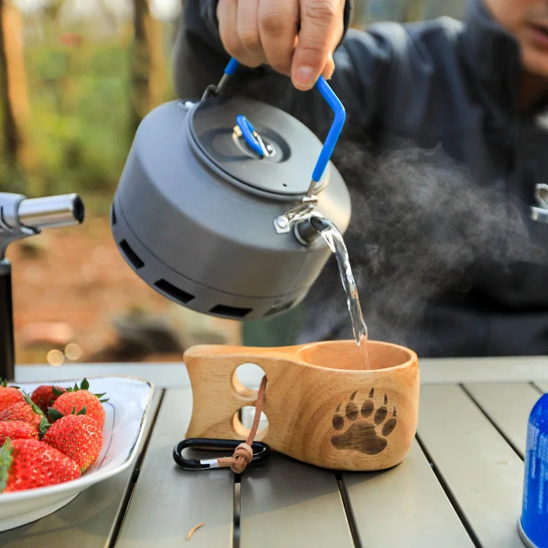 

Outdoor self-driving hiking camping hot pot picnic hot pot coffee pot large-capacity ultra-light portable single-piece pot 1.1L