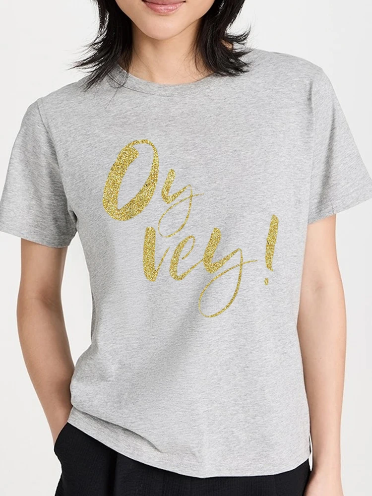 Oy Vey Funny Yiddish Jewish T-Shirt Fun cute tops for teen graphic tees women t-shirts t shirts for women Summer Tops women