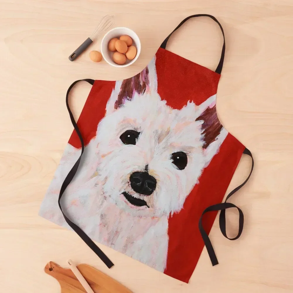 

Romeo the Westie Apron Ladies Household Items Useful Waterproof Kitchen Woman Kitchens For Men Apron