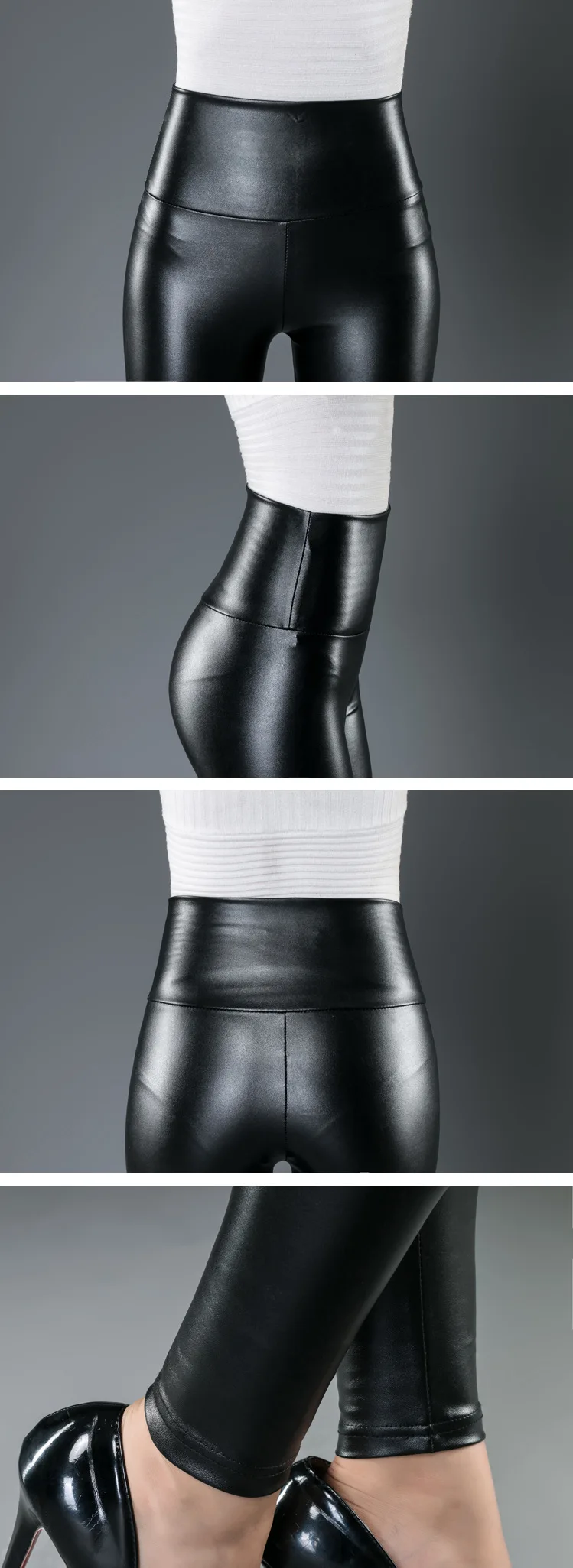 New Design Women High Waist Leather Pants Thin Tight Leggings Black Spring Autumn Cross Border Commerce Hot Multi Color Optional