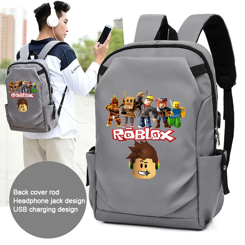 ROBLOX Women Men Backpack Anime Boy Girl Knapsack Teenager Cartoon Print School Bag Book Bag Rucksack School Supplies Gift