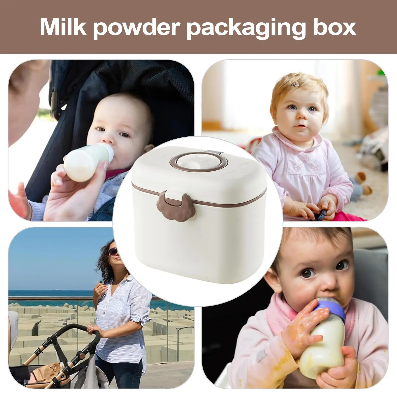 

Infant Milk Powder Storage Box Portable Food Snacks Container Baby Formula Dispenser for Daycare Kitchen Nursery Home Travel