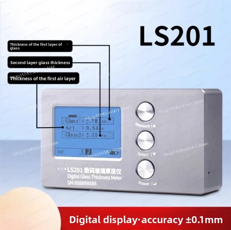 For Quality Control & Inspection: LS201 Digital Display Thickness Tester / Gauge - High Precision Measurement for Various Materi