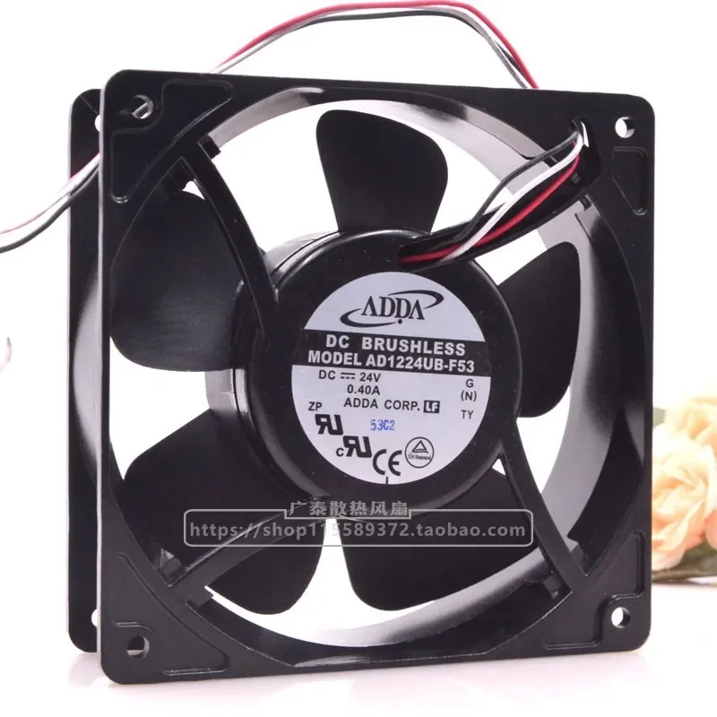 for ADDA Xiexi AD1224UB-F53 12038 24V 0.40A 3-Wire Tachometer Industrial Computer Cooling Fan Original