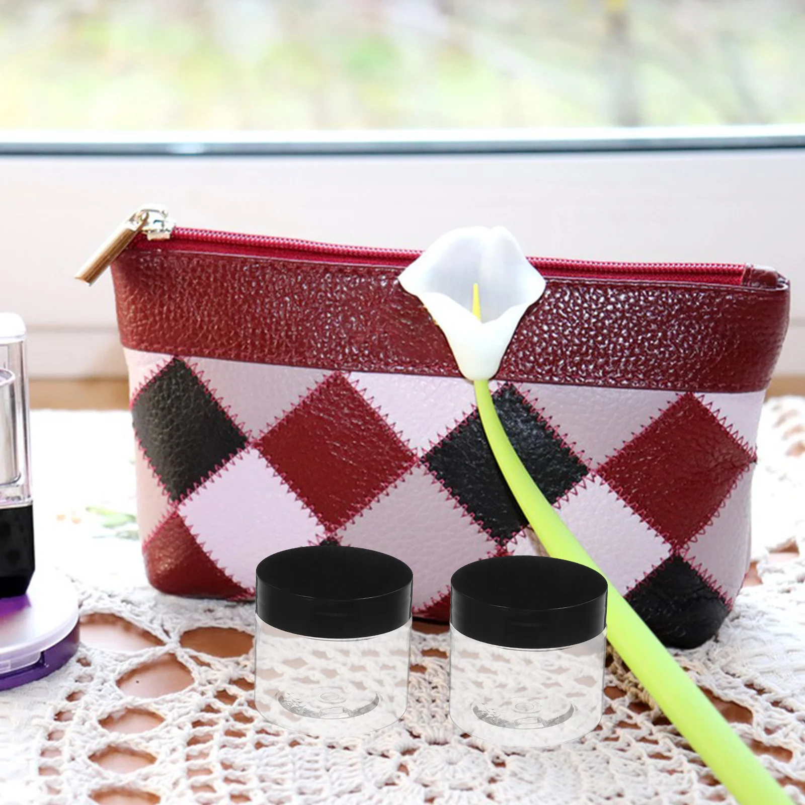 8 stuks ronde plastic crèmepotten doorzichtige lege containers voor gezichtscrèmes brede mond reisopslagpotten lichtgewicht compact ontwerp