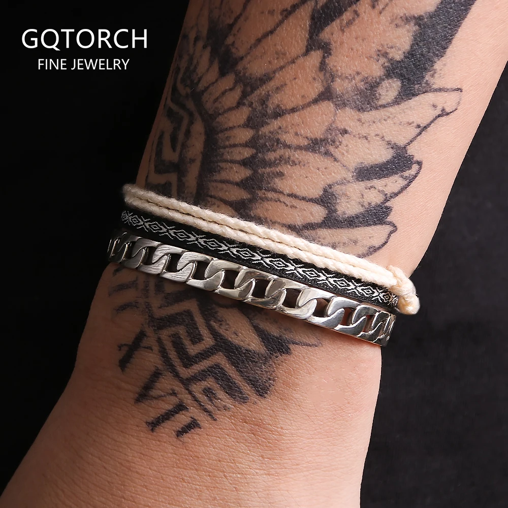 

3 шт./компл., штабелируемый браслет из стерлингового серебра 925 пробы, полый тканый браслет с узлом, веревка, модные простые классические ювелирные изделия, подарок для мужчин