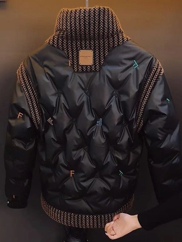 

Новая мужская пуховая куртка 2026 года с воротником-стойкой, зимняя, теплая, морозостойкая, с вышивкой, из белого пуха, класса люкс