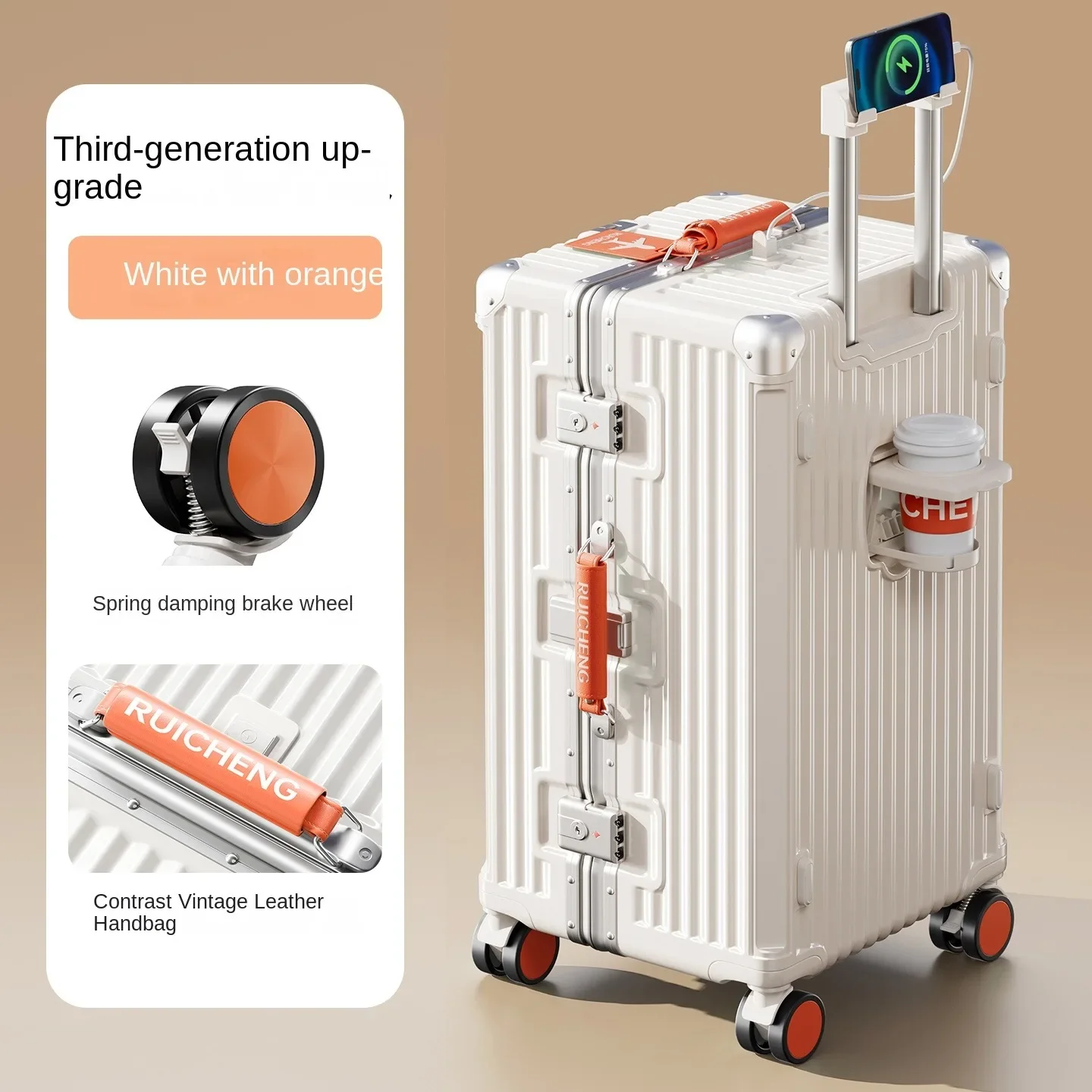 28/30/32 inch Travel Suitcases Large Capacity New Strong and Durable Thickened PC Aluminium Frame Trolley Luggage 20'' Carrier