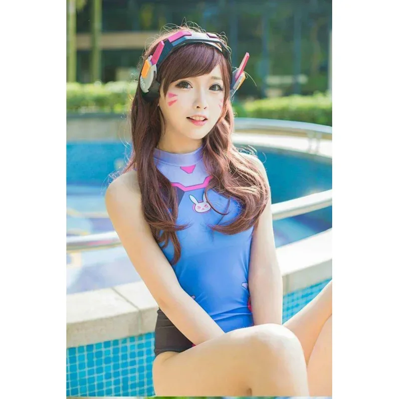 2025 A anime swimsuits Cosplay Costume D.VA SUKUMIZU Spandex Swimsuit DVA Costume anime cosplay Su ku water One-piece swims New