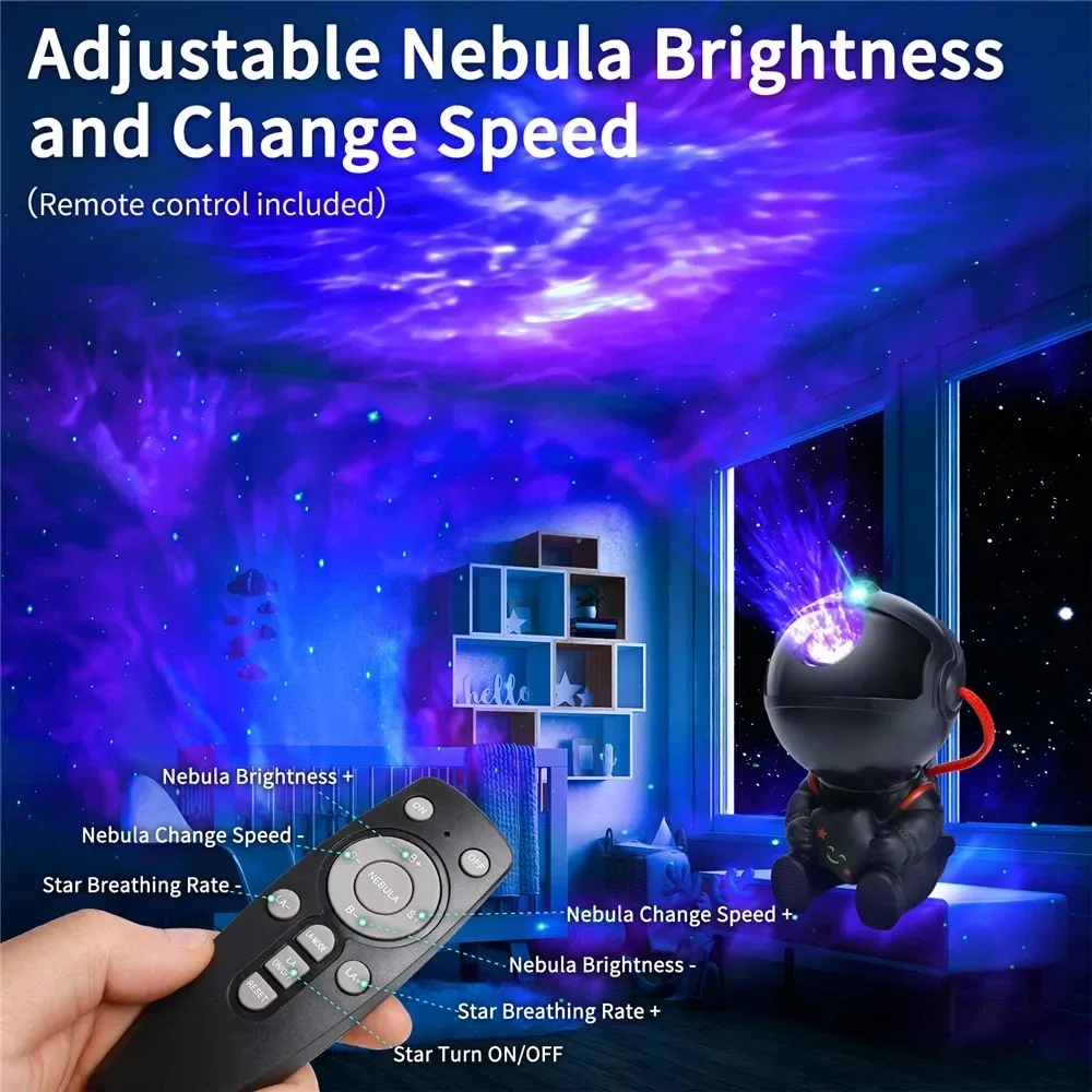 جهاز عرض Galaxy Led Night Light Star Projector جهاز عرض رائد الفضاء Galaxy Light لغرفة النوم المزخرفة للأطفال هدية للأطفال #4