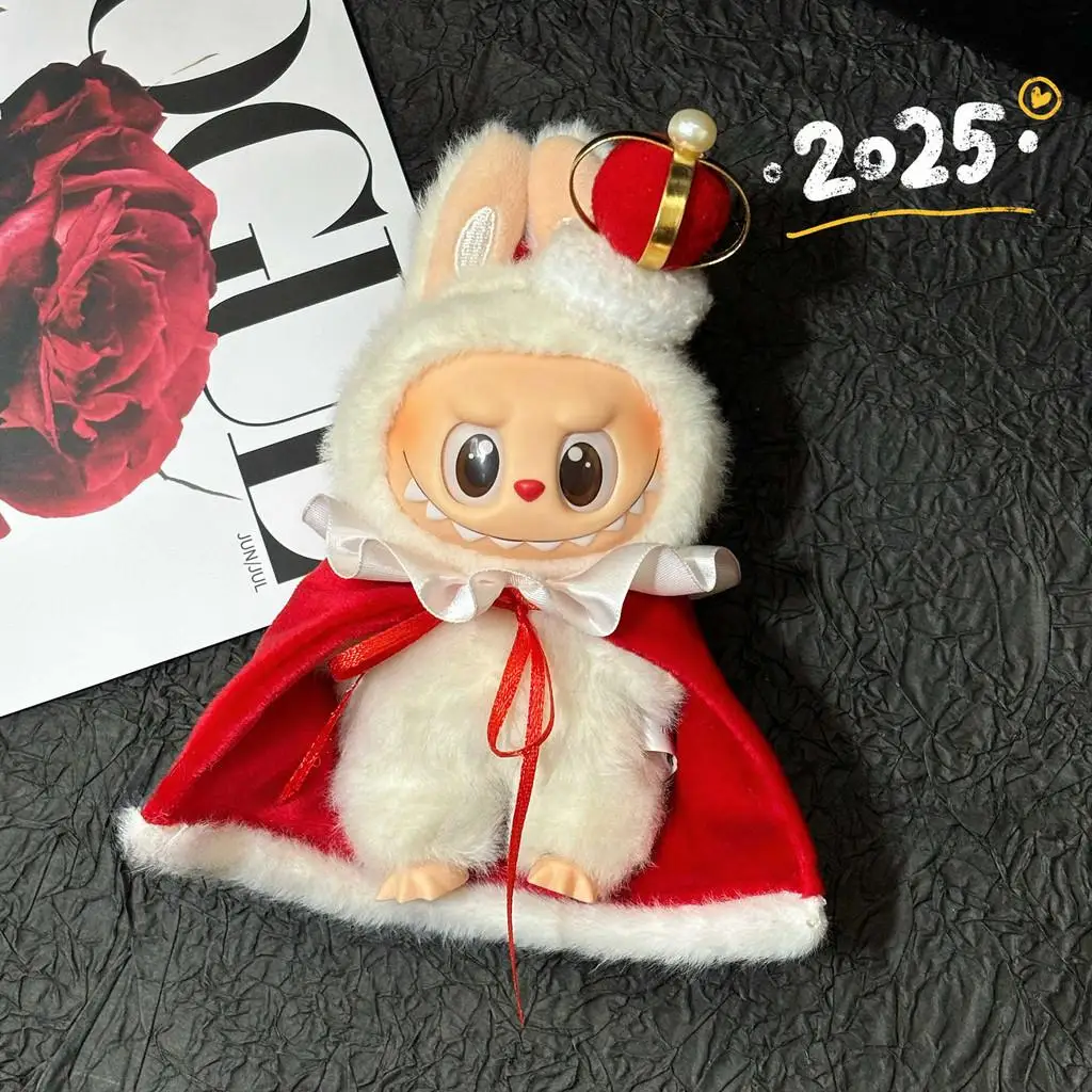 

For 15-17cm Ropa Labubu baby clothes vinyl pendant doll clothes king crown heart macaron for labubu outfit cloth Accessories