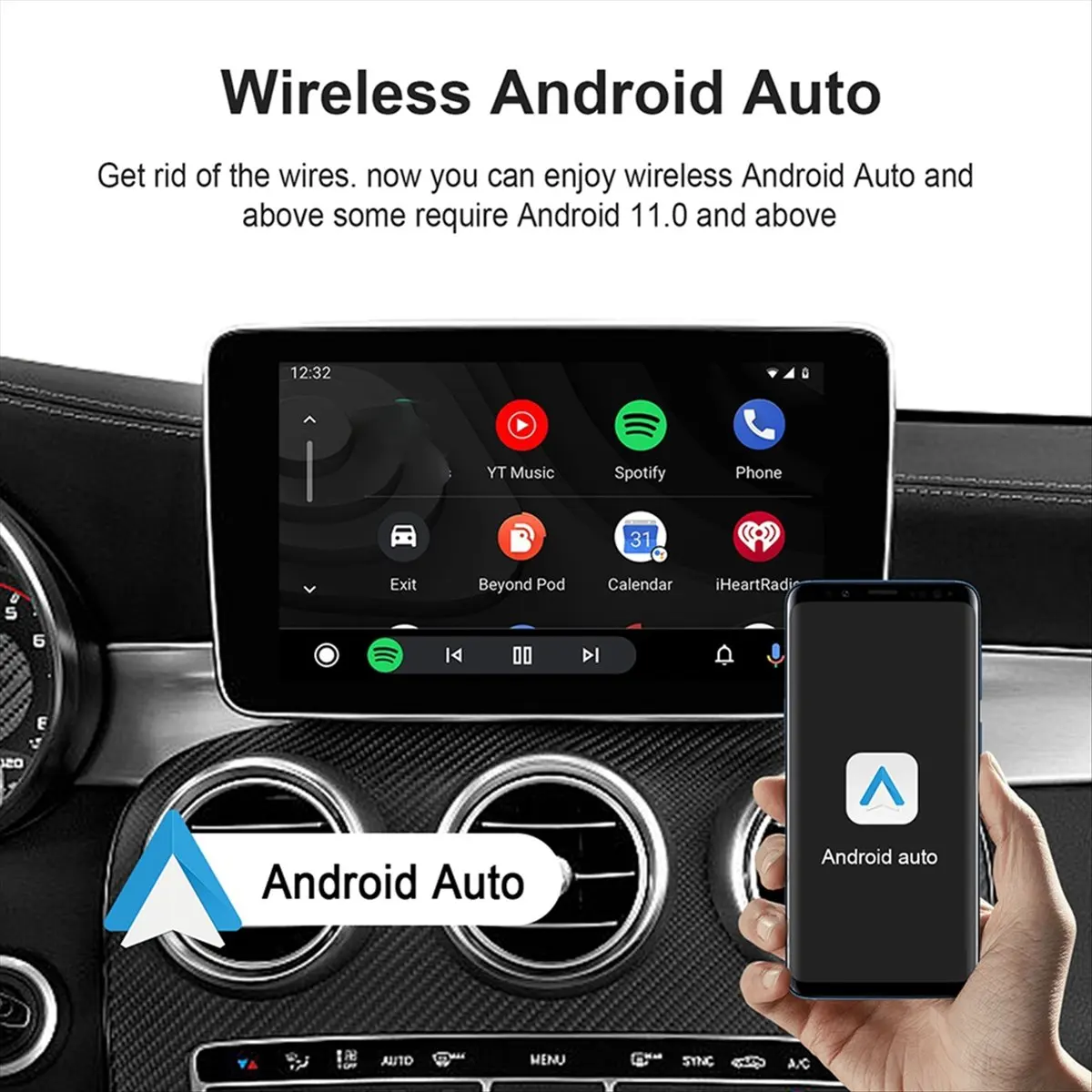 Top Sale Wireless Carplay Adapter Wireless Android Auto Wired to Wireless Car Navigation Carplay Box