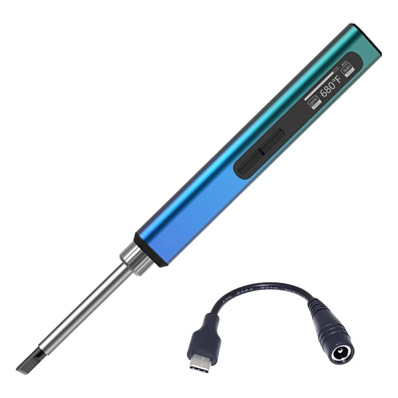 

Smart Portable Soldering Iron With USB-C Charging, With OLED Screen, Withpid Control, 180-100 Degree Fahrenheit, 65W 8S