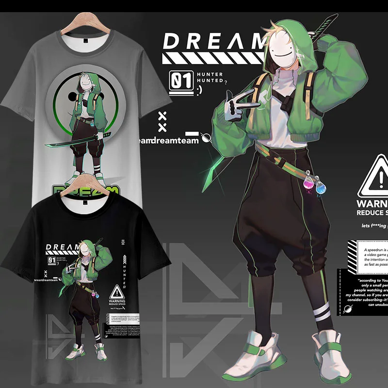 Dream Same Clothing Dreamwashaken European and American Games Surrounding Short Sleeve T-shirt Children's Clothing Anime