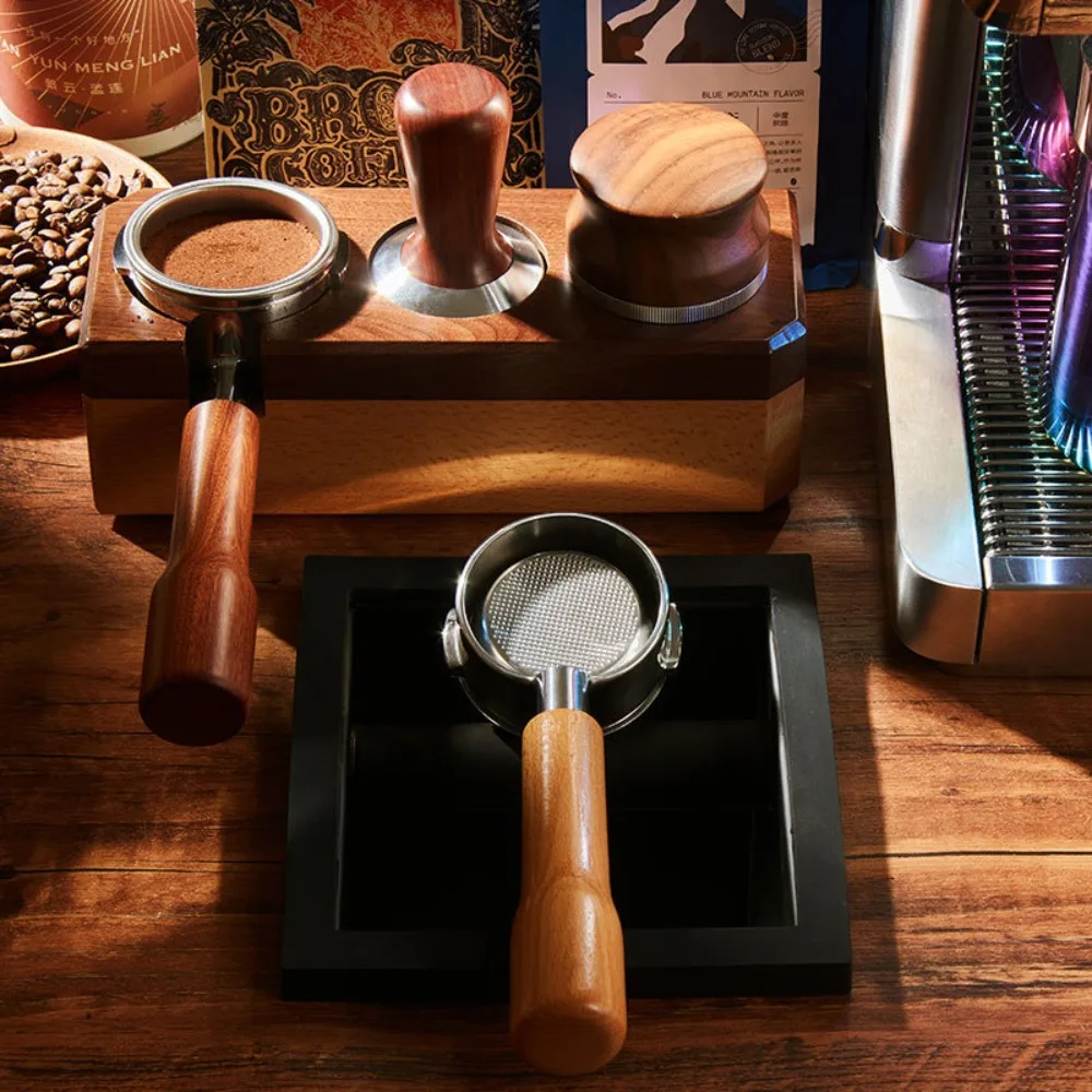 

51mm Bottomless Coffee Portafilter Wood Handle 3 Ear Espresso Filter Handle Universal Espresso Machine Replacement Parts Barista