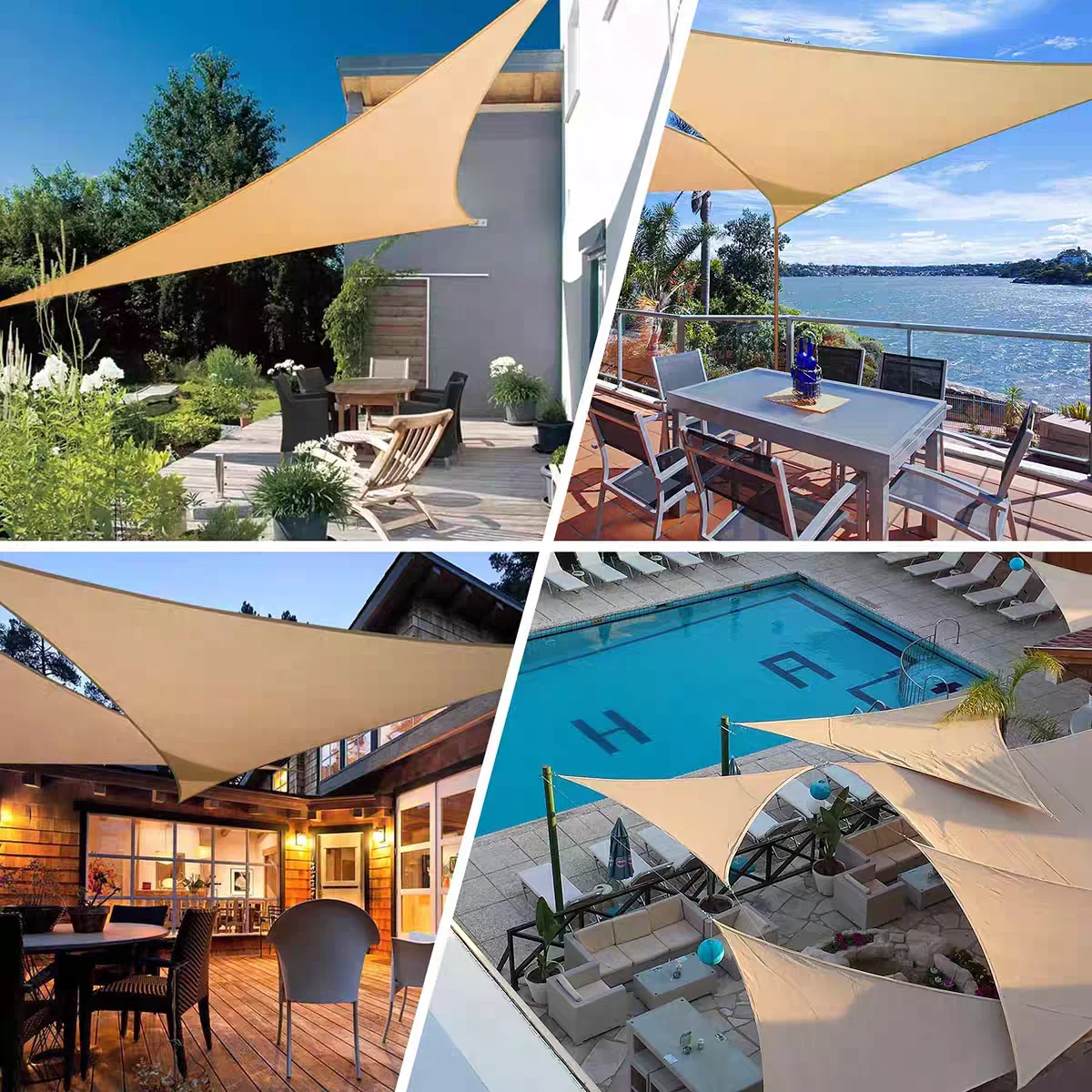 

Triangular Sunshade Net Outdoor Courtyard Balcony Encryption Thickened Awning Heat Insulation Household Sunscreen Sky Curtain