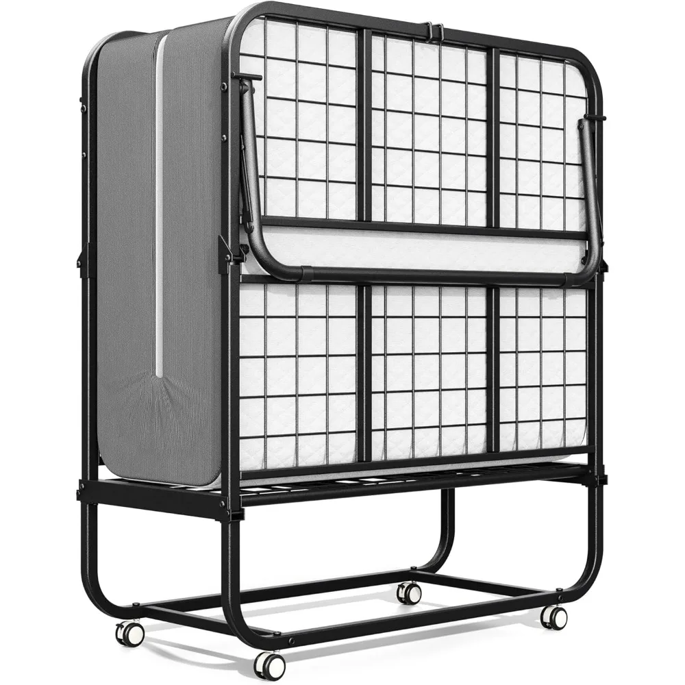 Lit pliant avec matelas, matelas en mousse à mémoire de forme de 75 po x 31 po à 5 po d'épaisseur