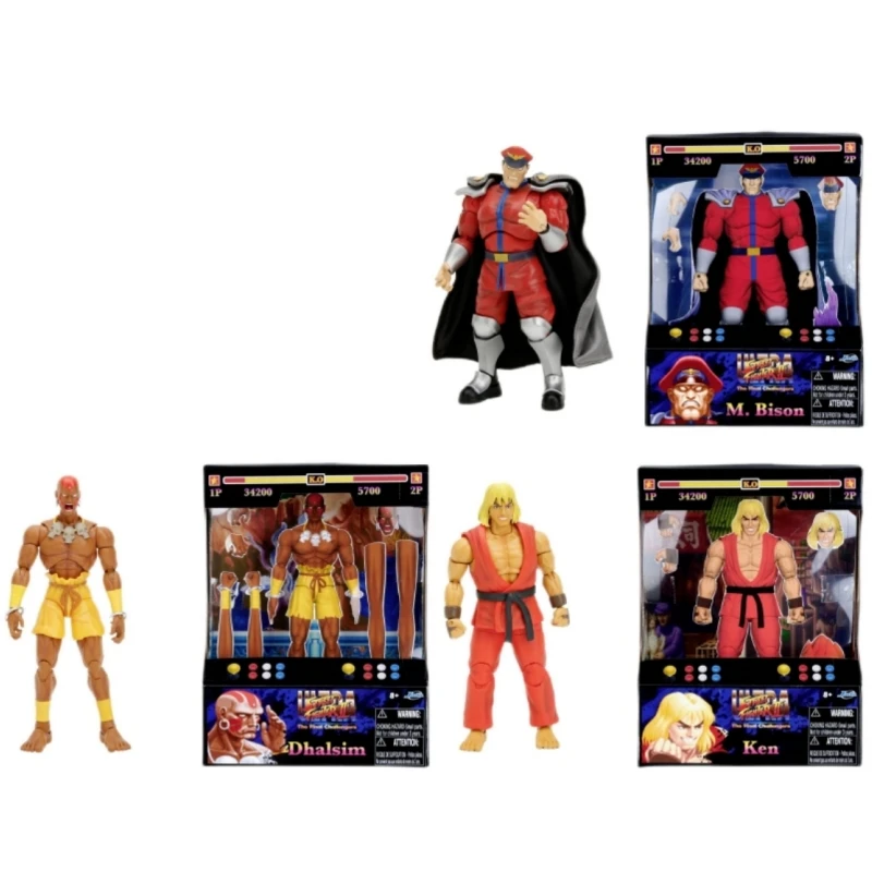 1/12 Jada Toys Street Fighter Ii Ken Masters Dhalsim M.bison Game Action Figure Movable Joint Soldiers Garage Kit Model Toys