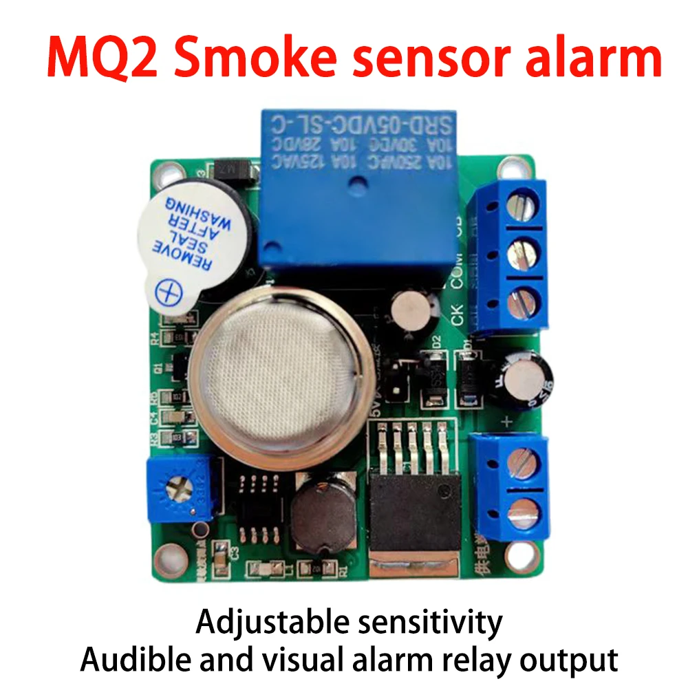 12V 24V MQ-2 Smoke Sensor Module Smoking Detector Alarm Relay Switch Controller DC 5-30V