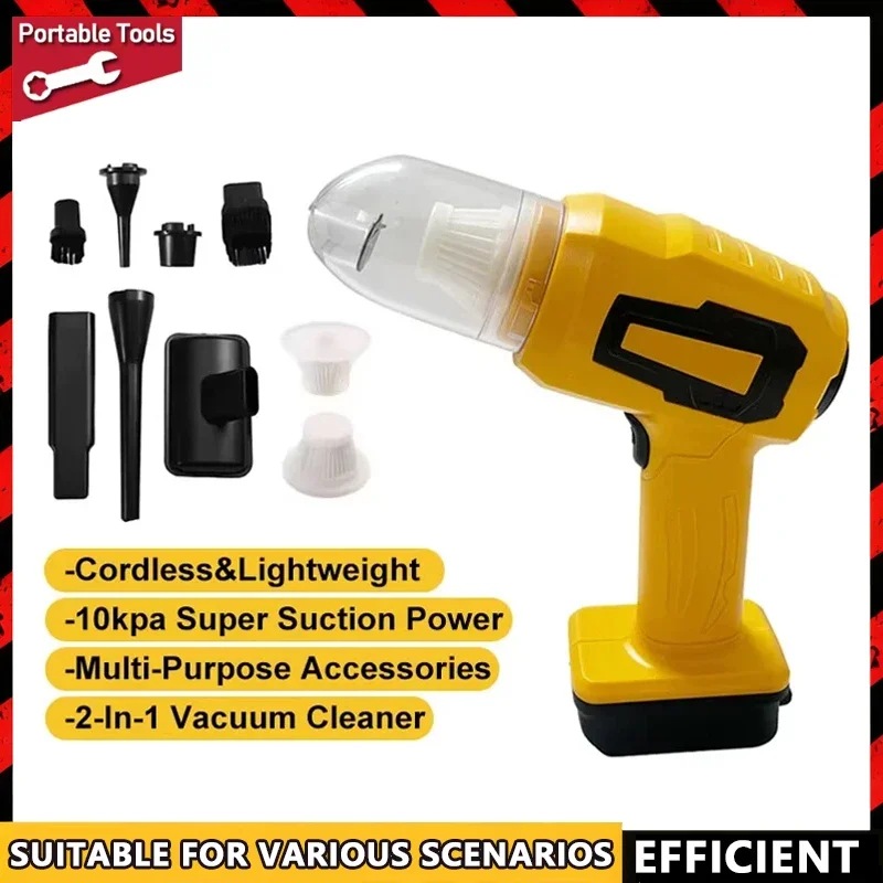 

Fit DeWalt Handheld Car Vacuum Cleaner 10Kpa Suction Power Cordless Dust Collector Convenient Blower Power Tool 18V Battery