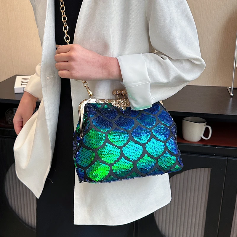 Sequined purses mermaid Women Shoulder Clutch Luxury Glitter Party Wedding Evening Bag Fashion Shining Crossbody Bags For Women