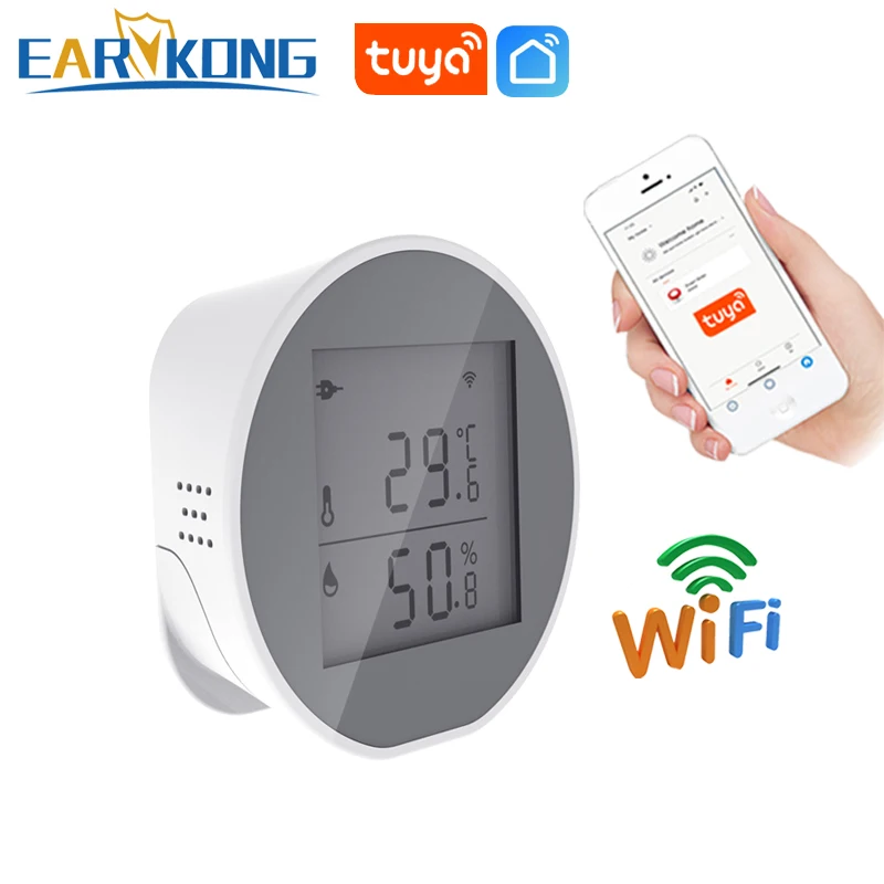 Tuya WiFi Temperature Sensor Humidity Detector Indoor Smart Hygrometer Thermometer With LCD Display Support Alexa Google Home