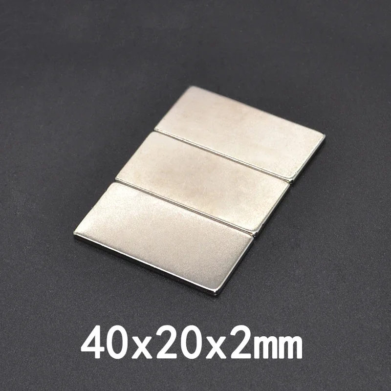 40x20x2 mm Rare Earth Magnets 40mmX20mm Long Block Rectangular Magnetic 40x20x2mm Permanent Neodymium Magnet 40*20*2 mm