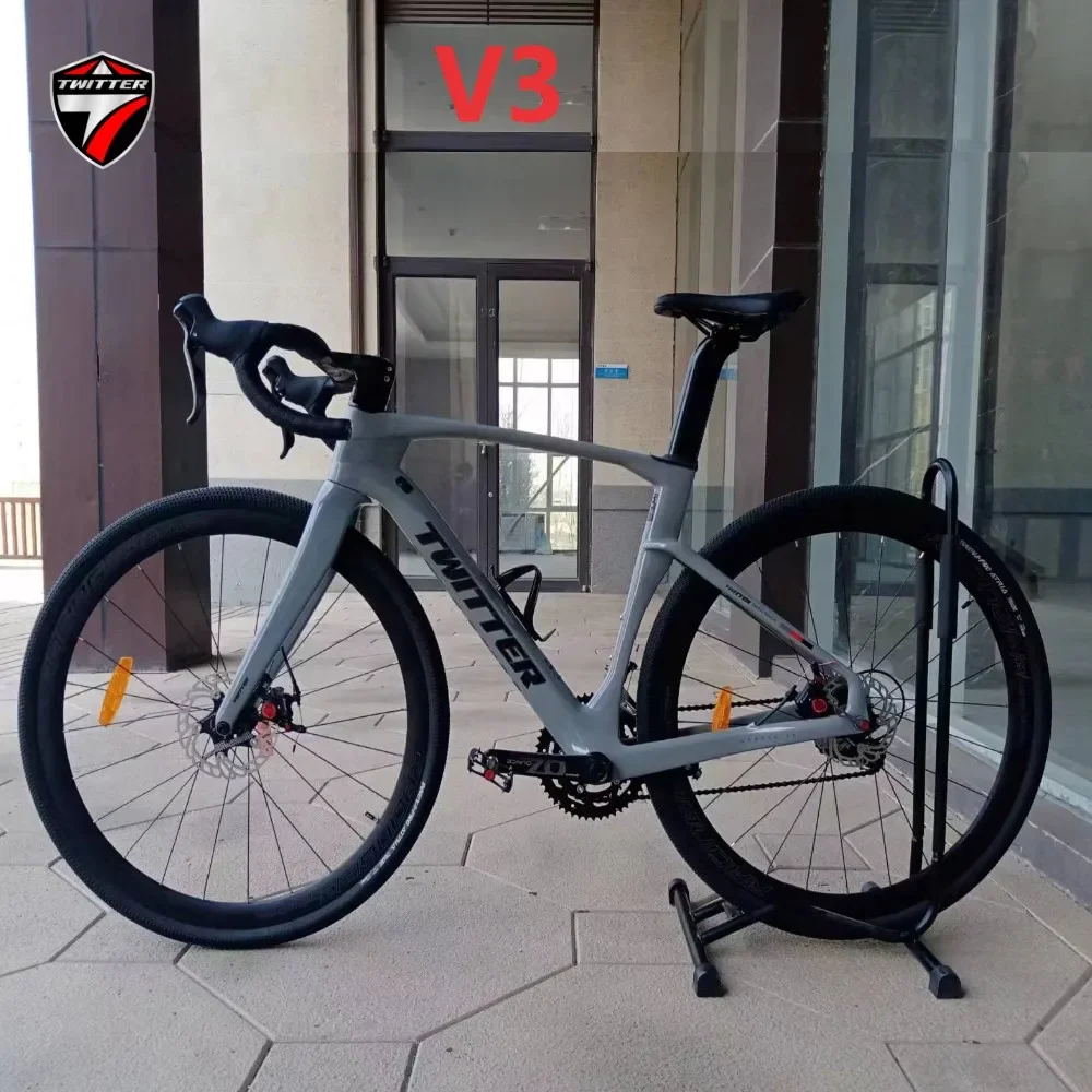 TWITTER-GRAVEL bike V3,APEX-11S Full internal routing,pure oil disc brake T900 carbon fiber road bicycle 40c велосипед bicicleta