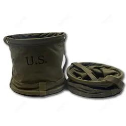 Army Greenand canvas Water Bucket Outdoor Fishing Foldable Pail waterproof for a short time CN/10902