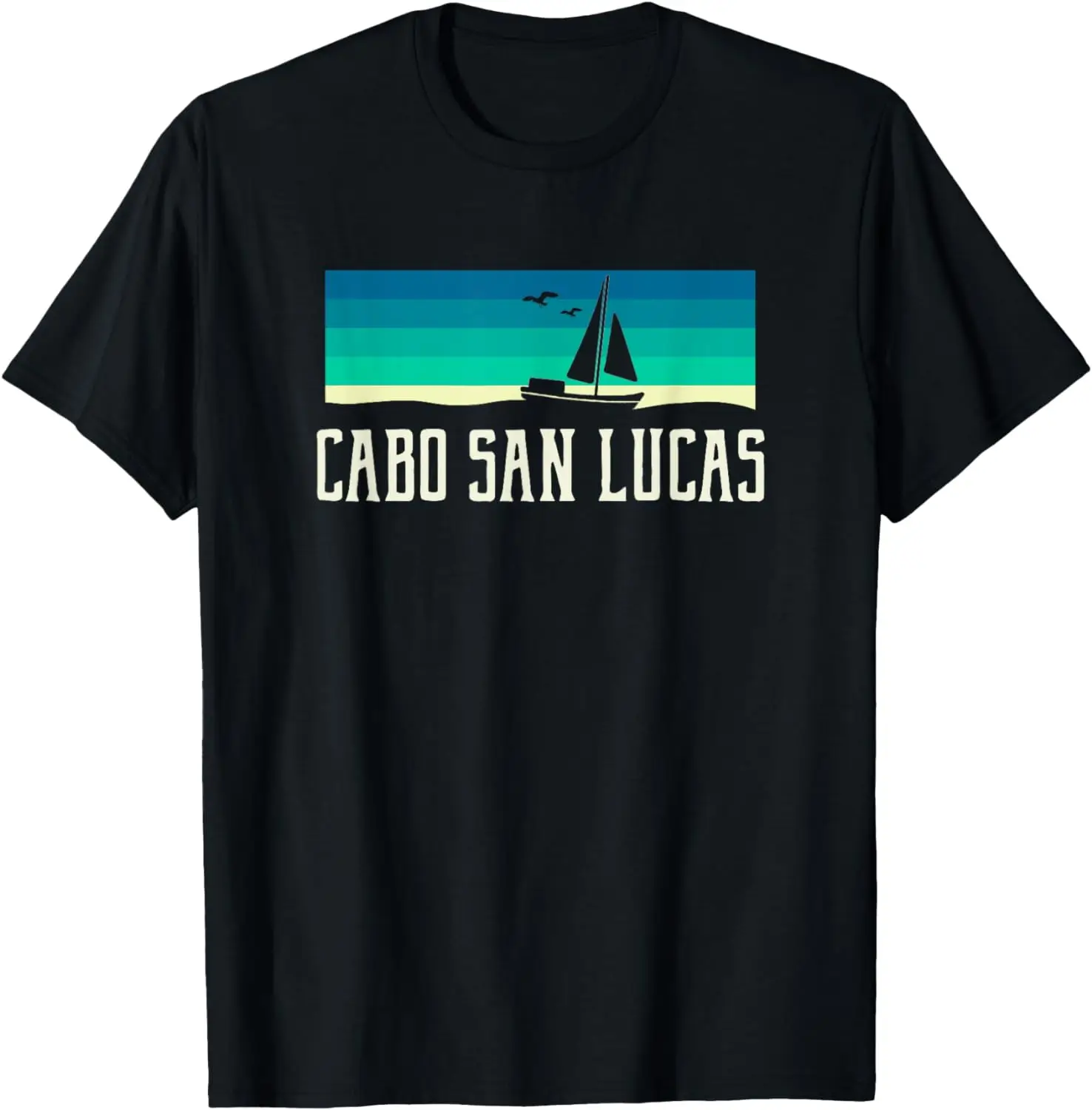 

Cabo San Lucas Mexico T-Shirt Sailboat 70s Throwback