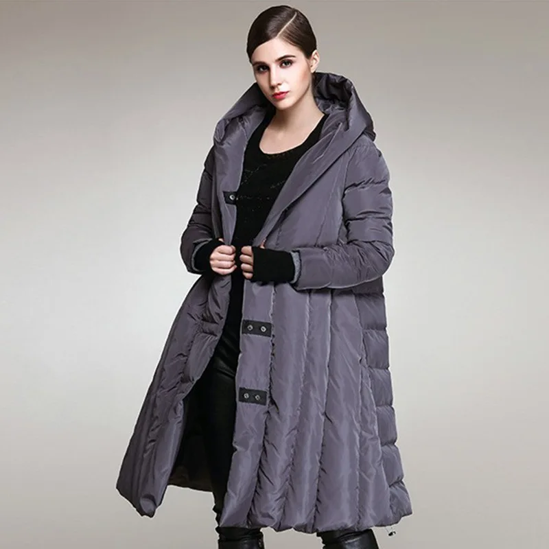 

Luxury High Quality Winter Warmth Thicken Down Jacket for Women White Duck Down Long Down Coat Hooded Oversized Jacket Trendy