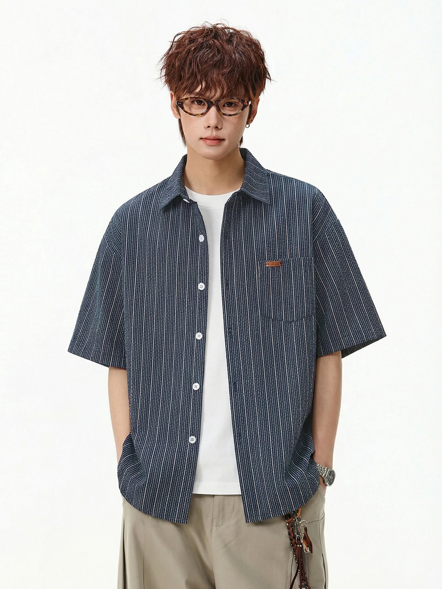 

Ретро-куртка с контрастными полосами и воротником-пэчворк, новая весенняя текстурированная верхняя одежда для молодежи, повседневная, из смесового хлопка