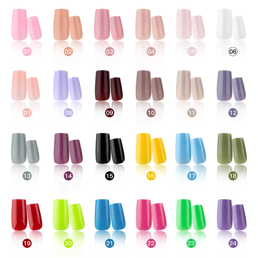 24Pcs/Set Gradient Matte False Nails Extension Forms French Acrylic Nail Tips Full Cover Pointed False Nails Fingernail Manicure