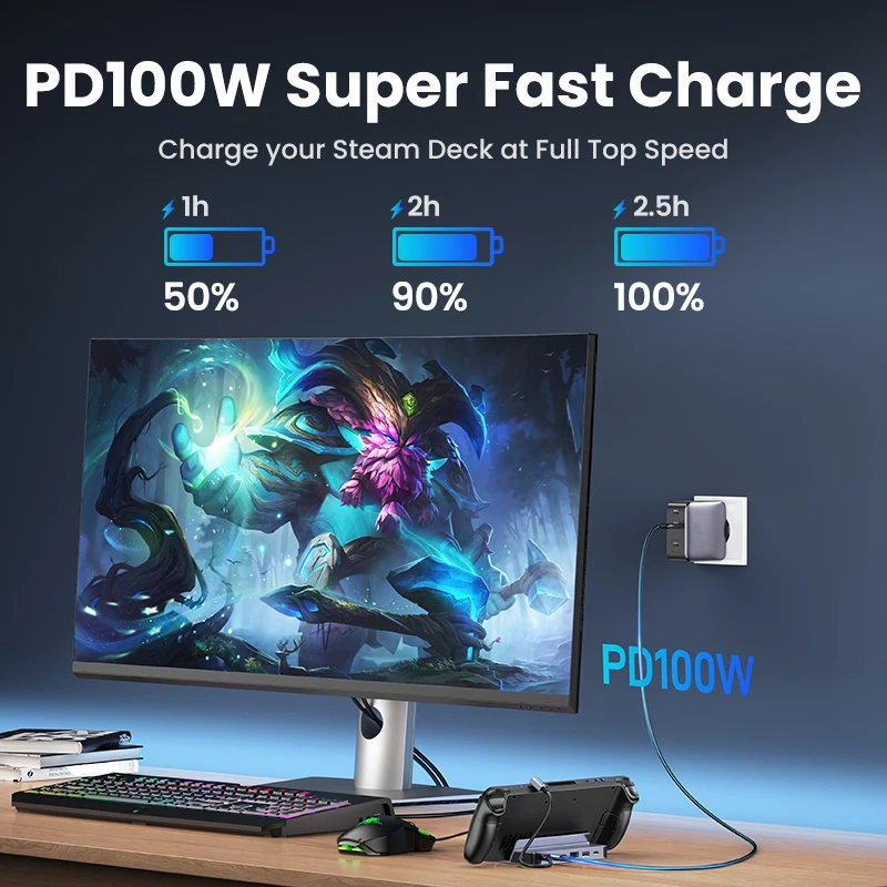 كابل مهايئ USB C HUB لوحدة إرساء سطح السفينة بالبخار من النوع C إلى HDMI متوافق مع 4K 60Hz PD 100 واط USB 3.0 لأجهزة الكمبيوتر المحمول MacBook Pro