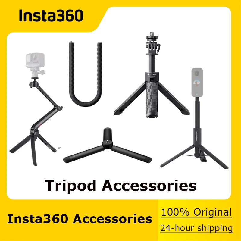 Insta360 Official Accessories - All-Purpose Tripod/Multi Mount/2-in-1 Invisible Selfie Stick+Tripod/Bullet Time Cord/Monkey Tail