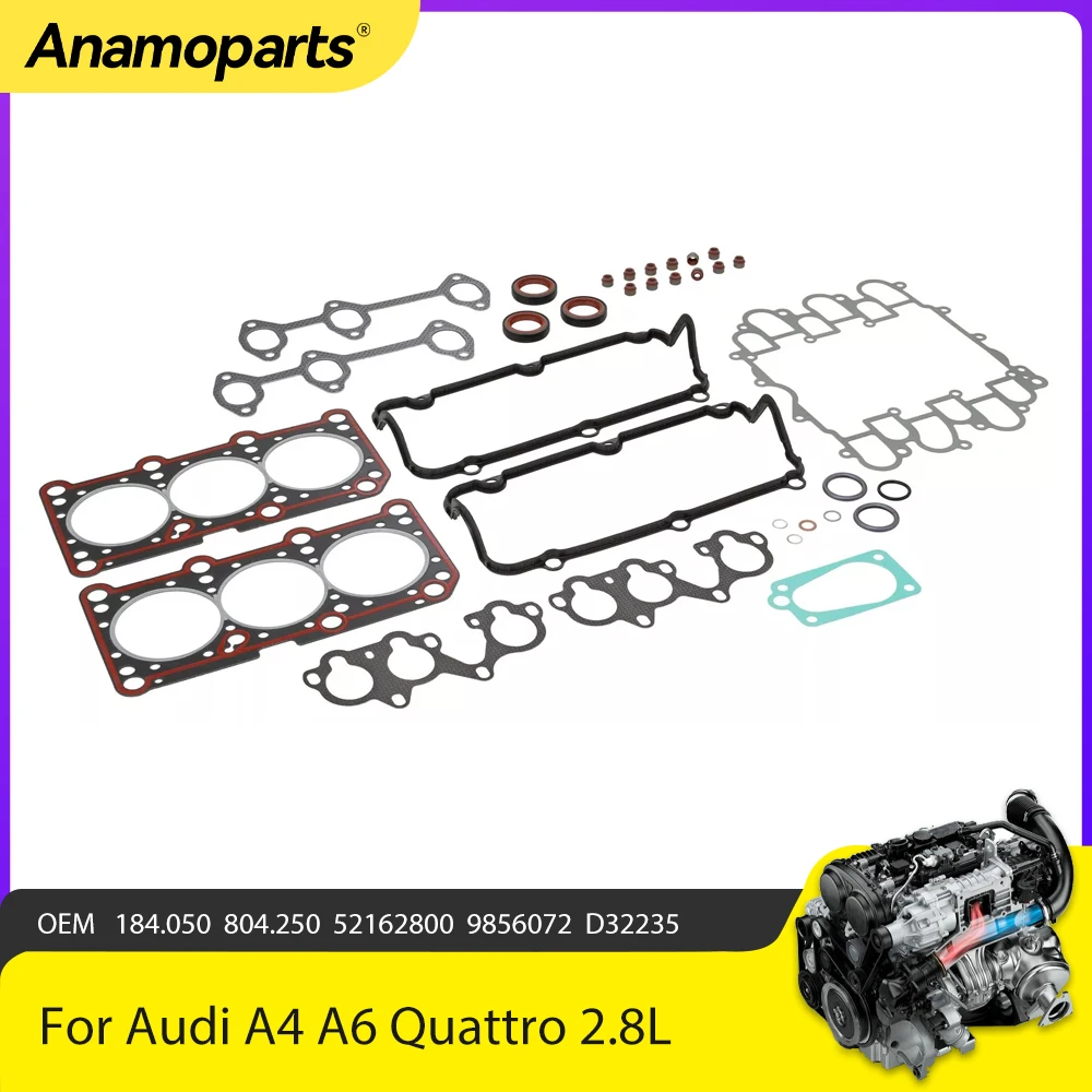 Engine Parts Cylinder Head Gasket Set Fit 2.8 L For Audi A6 A4 Quattro V6 2.8L GAS DOHC SOHC 1995-1998 OEM 184.050 804.250