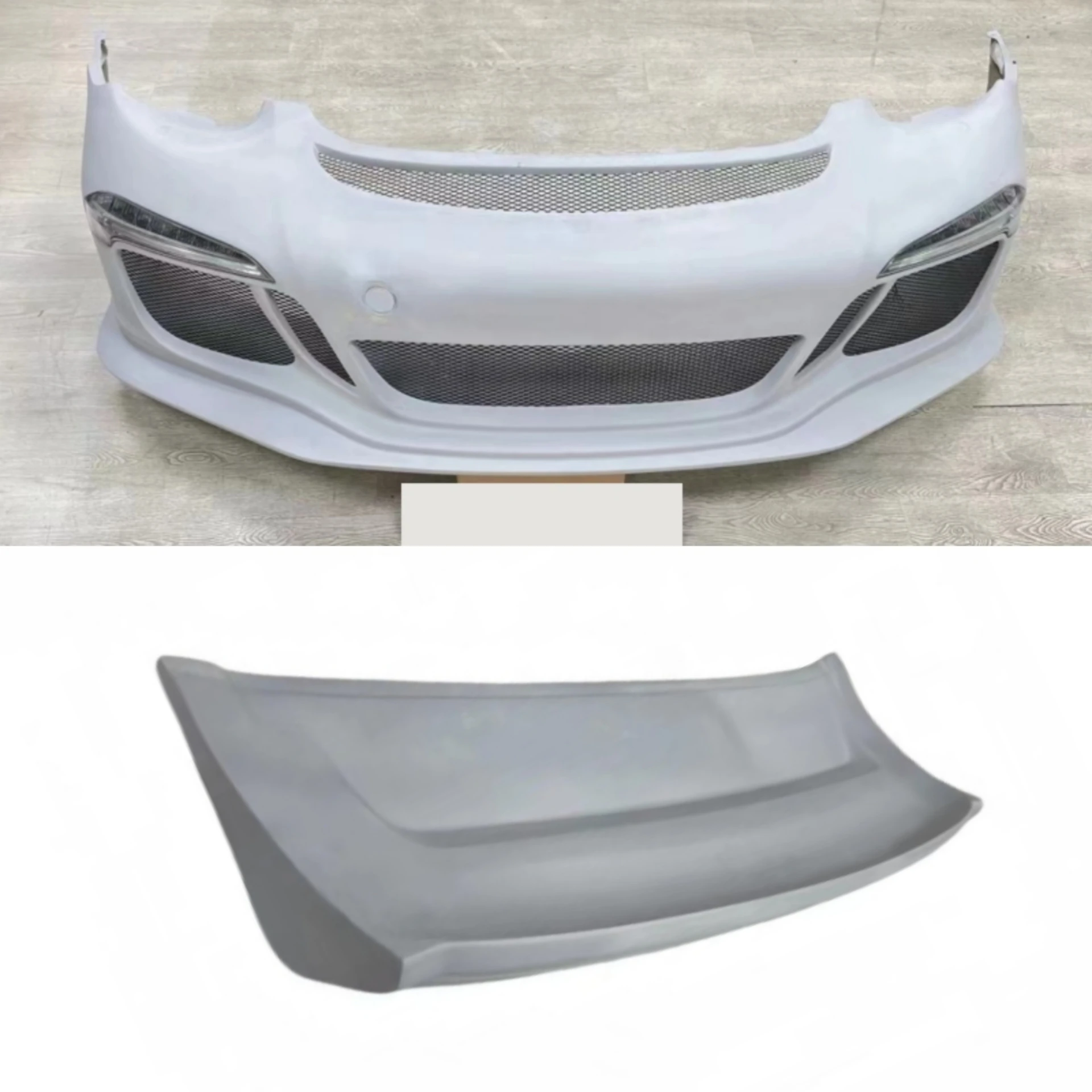 Front Bumper Daytime Running Light Tail Wing for Porsche Cayman Boxster 987.1 Modified 991.1 GT3 RS Style Car Body Kit