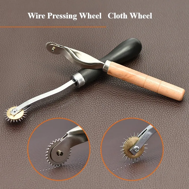 

2mm/4mm Leather Line Drawing Wheel With Wooden/Plastic Handle Scribing Wheels for Tailoring Supplies Professional Stitch Marking