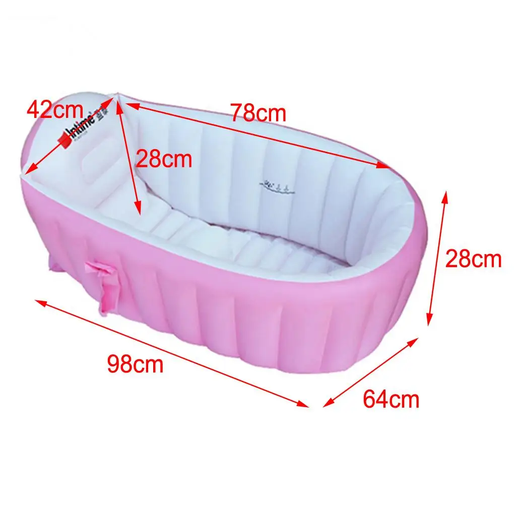 Inflatable Baby Bathtub, Baby Girl Bath Tub, Travel Bath Tub with Bath Toy Organizer, Foldable Baby Bathtub, Infant Bathtub