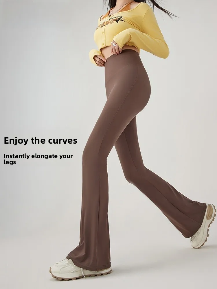 

Брюки для йоги из модала с высокой талией, женская верхняя одежда, новинка весны, утягивающие живот, брюки из кожи, повседневные длинные брюки...