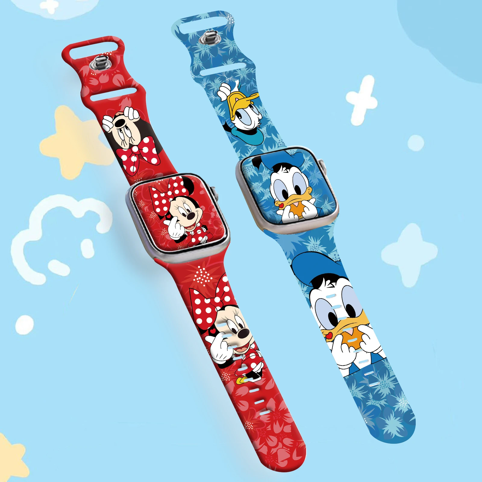 

Disney Print Strap for iWatch 11 10 9 8 Silicone Band Replaceable Bracelet for Apple Watch 46mm 44mm 42mm 41mm Watchband