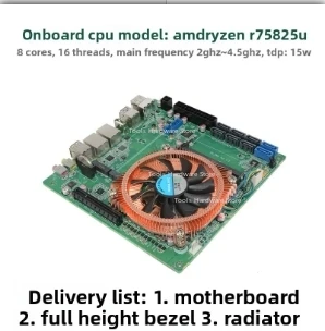 AMD Ryzen 5825U expandable 10 Gigabit 8-bit NAS main board machine vision industrial control ITX main board