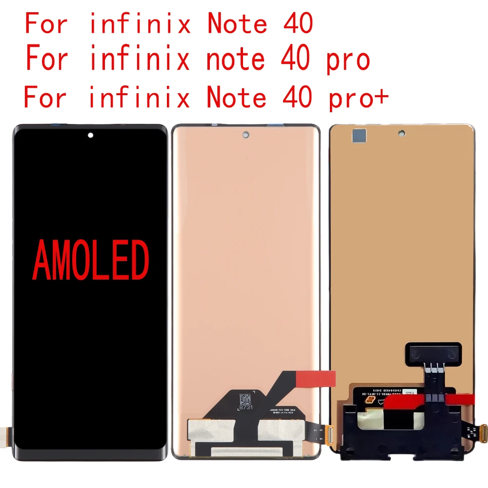 AMOLED LCD Display Touch Screen Digitizer Assembly For Infinix note 40 Pro Plus