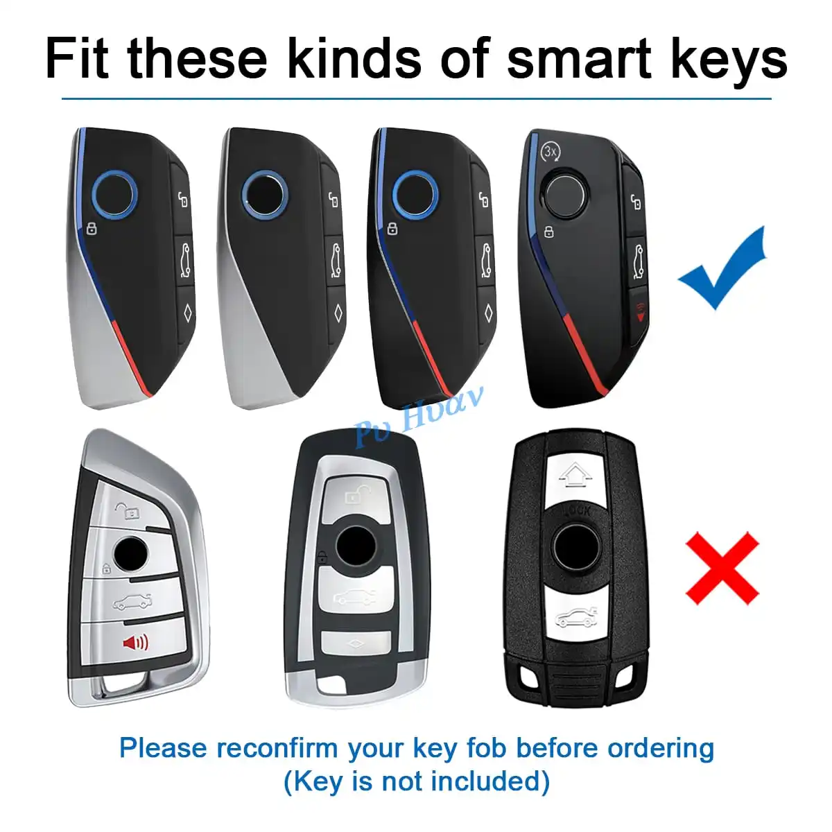 For 2022-2025 BMW X1 iX1 iX XM X5 X6 X7 i7 740i U11 I20 Black Key Fob Cover Transparent Protective Shell for Remote Control Case