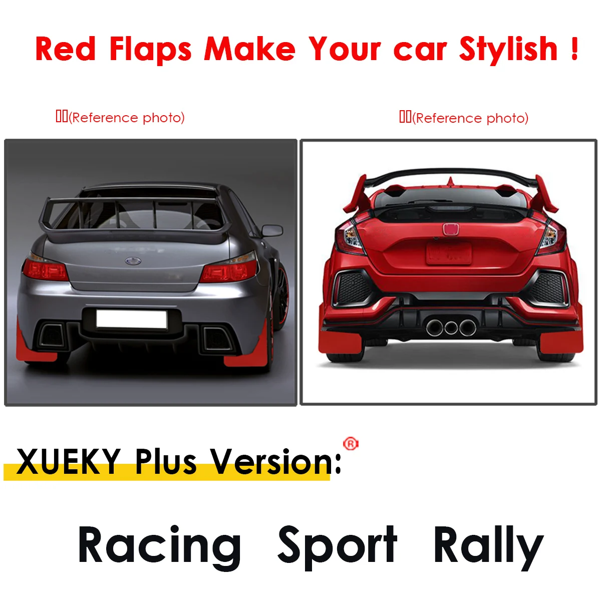 Universal Red Racing Mud Flaps Splash Guards Mudguards For Peugeot FIAT Citroen VW AUDI Ford Renault Car Van Pickup