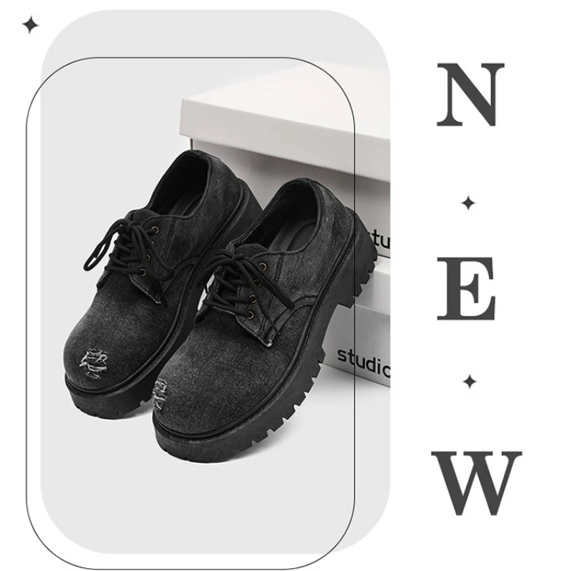 

British Style Men's Casual Shoes Retro Men's Oxford Shoes Classic Business Formal Shoe Fashion Trend Comfortable Platform Shoes