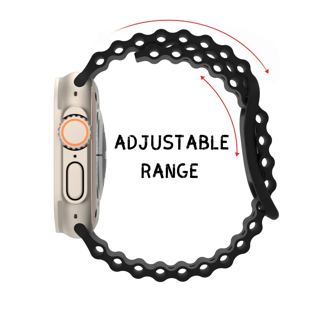 Cinturino in Silicone per cinturino Apple Watch Ultra 2/1 49mm 45mm 44mm 42mm 41mm 40mm 38mm Correa bracciale per IWatch Serie 9 8 7 6 5 4 SE