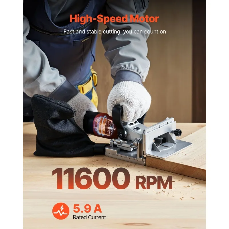 Keksplatten-Verbindungsplatten-Schneidwerkzeug, 5,9 A, 11600 U/min, Motor mit Holzkeksen