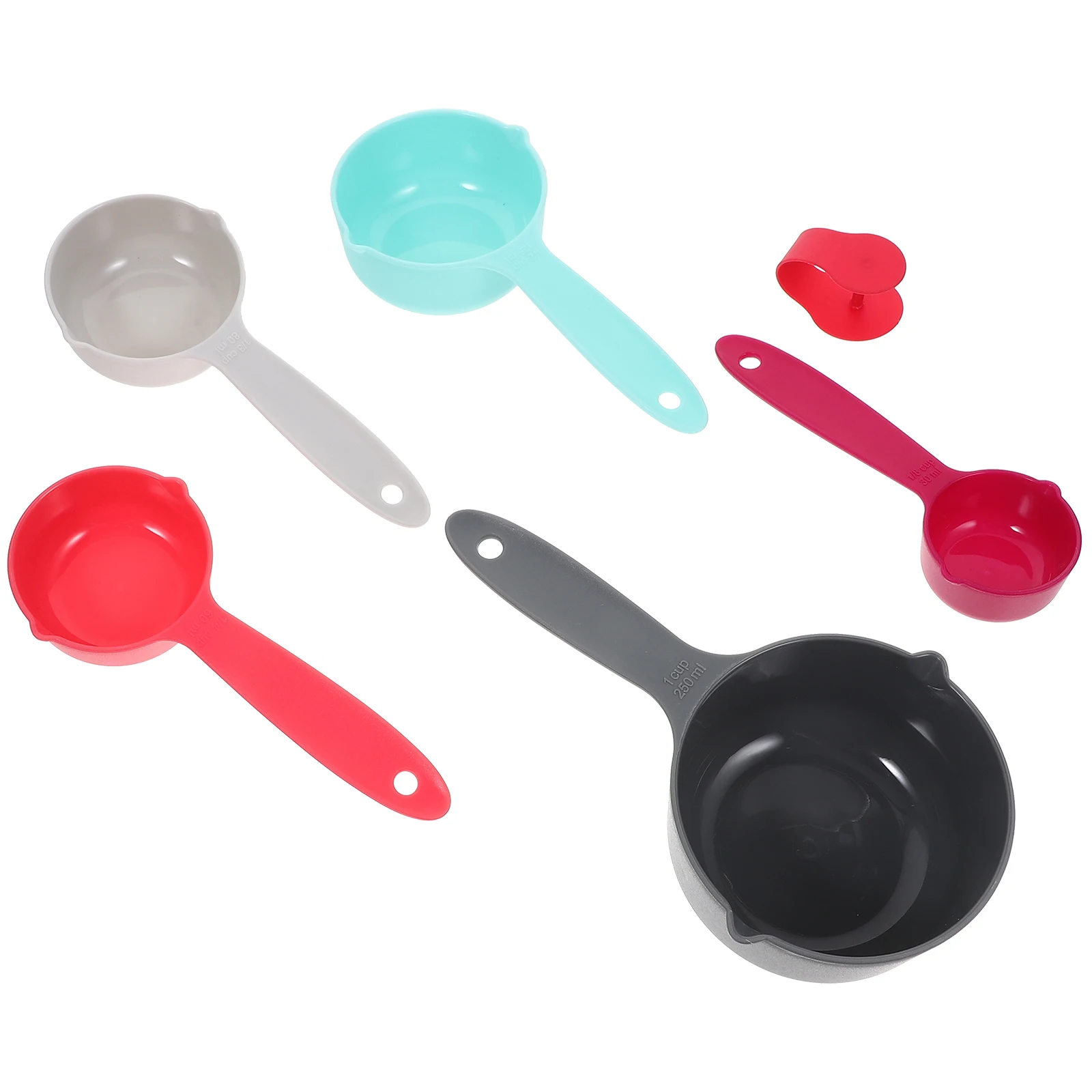 

5pcs Measuring Spoon Set 250ml 125ml 80ml 60ml 30ml Plastic Kitchen Baking Cooking Food Scoop Foldable Easy Clean